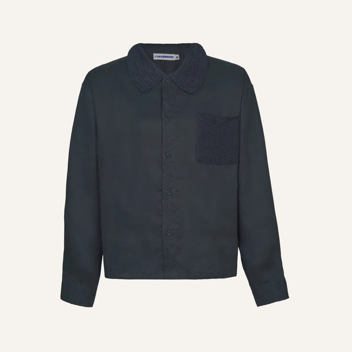 Mazrood Linen Long Sleeve Shirt — Grey