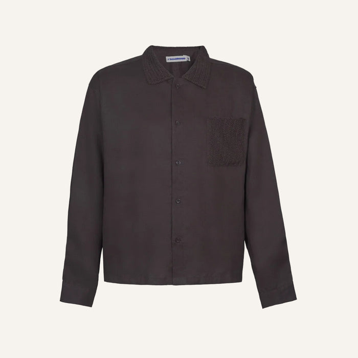 Mazrood Linen Long Sleeve Shirt — Brown