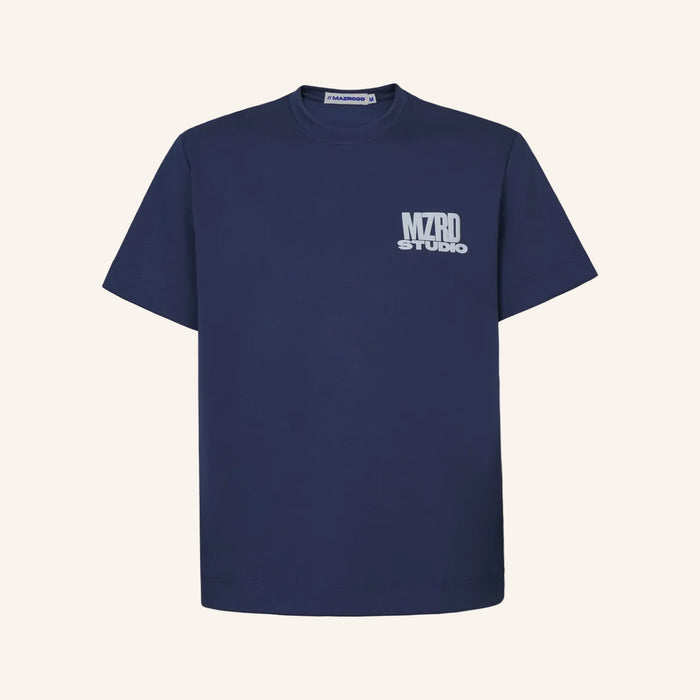 Mazrood Studio Puff Print Tee — Navy