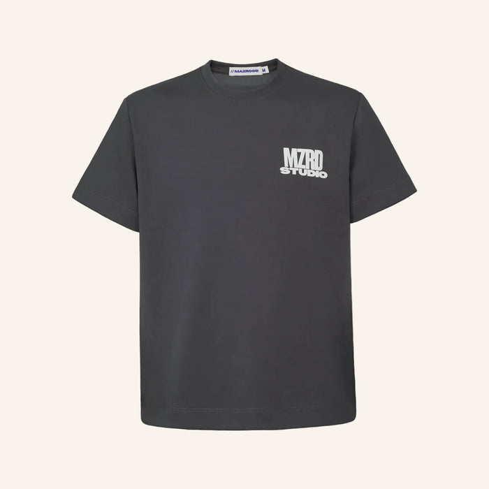 Mazrood Studio Puff Print Tee — Dark Grey
