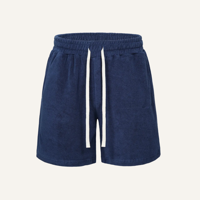 Mzrd Terry Towel Shorts — Navy