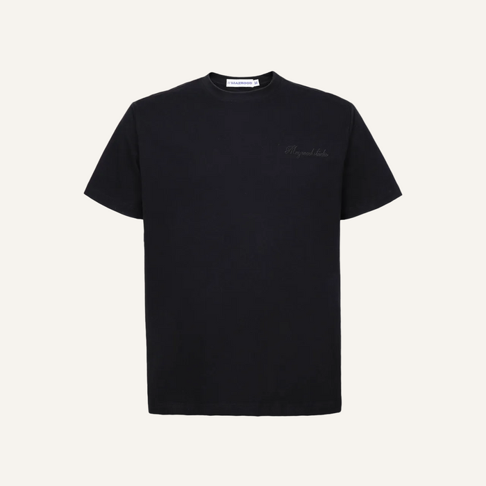Mazrood Studio Embroidered Oversized Tee — Black