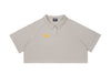 Embroidered MZ Logo Cropped Polo Shirt