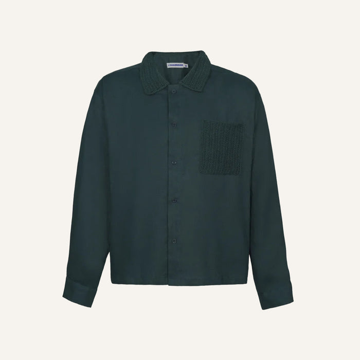 Mazrood Linen Long Sleeve Shirt — Green