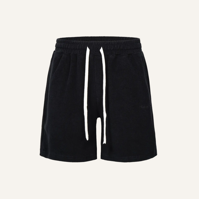Mzrd Terry Towel Shorts — Black