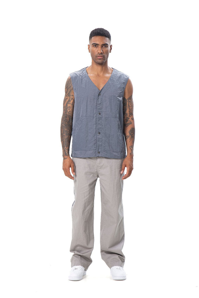 Denim Nylon Vest - Mazrood