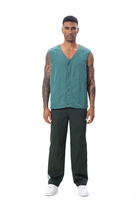 Denim Nylon Vest - Mazrood