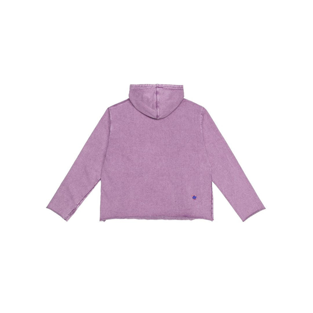 Graphic - Print Purple Washed Hoodie - Mazrood