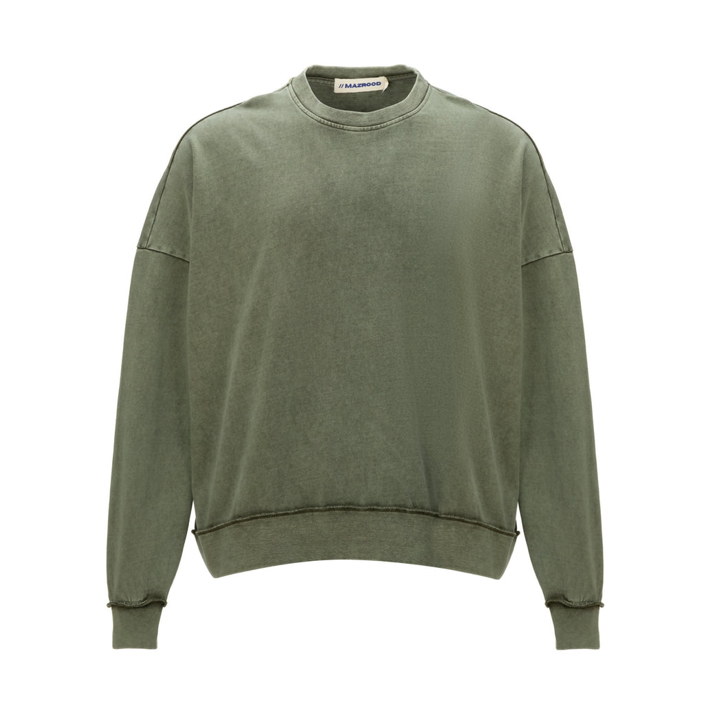 Long Sleeve Washed Sweater - Mazrood