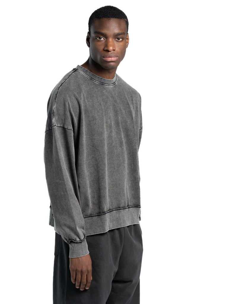 Long Sleeve Washed Sweater - Mazrood