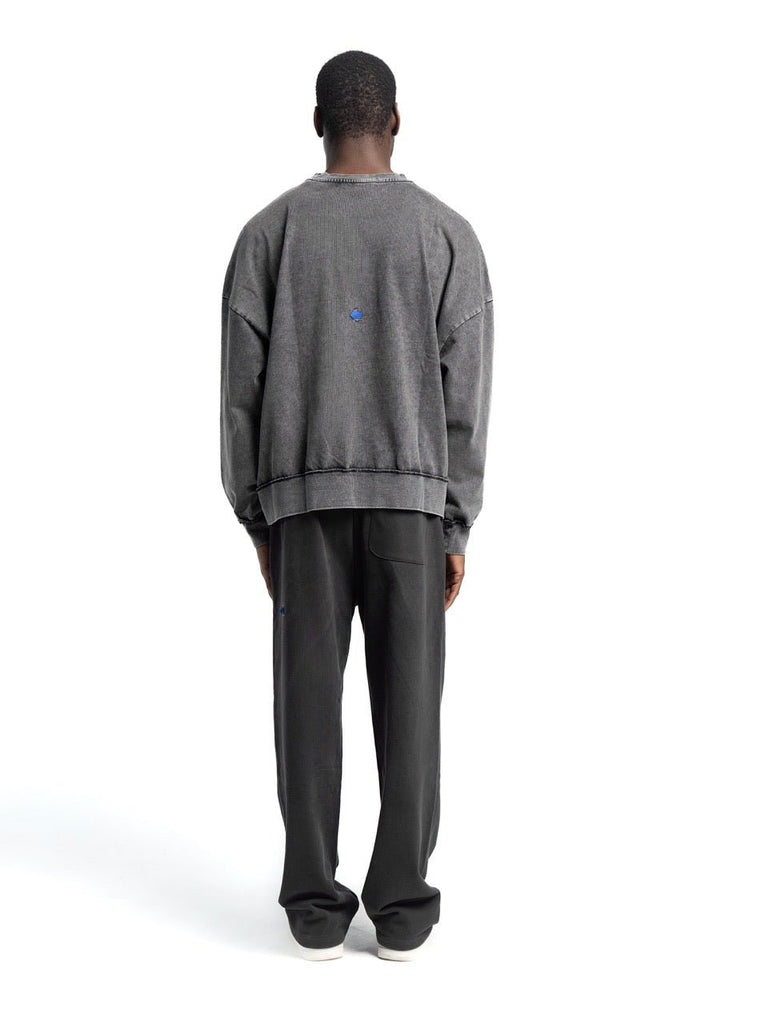 Long Sleeve Washed Sweater - Mazrood