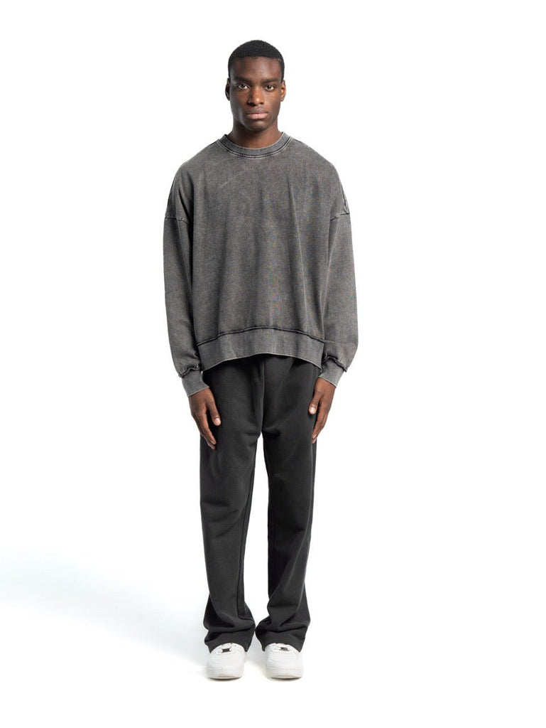 Long Sleeve Washed Sweater - Mazrood