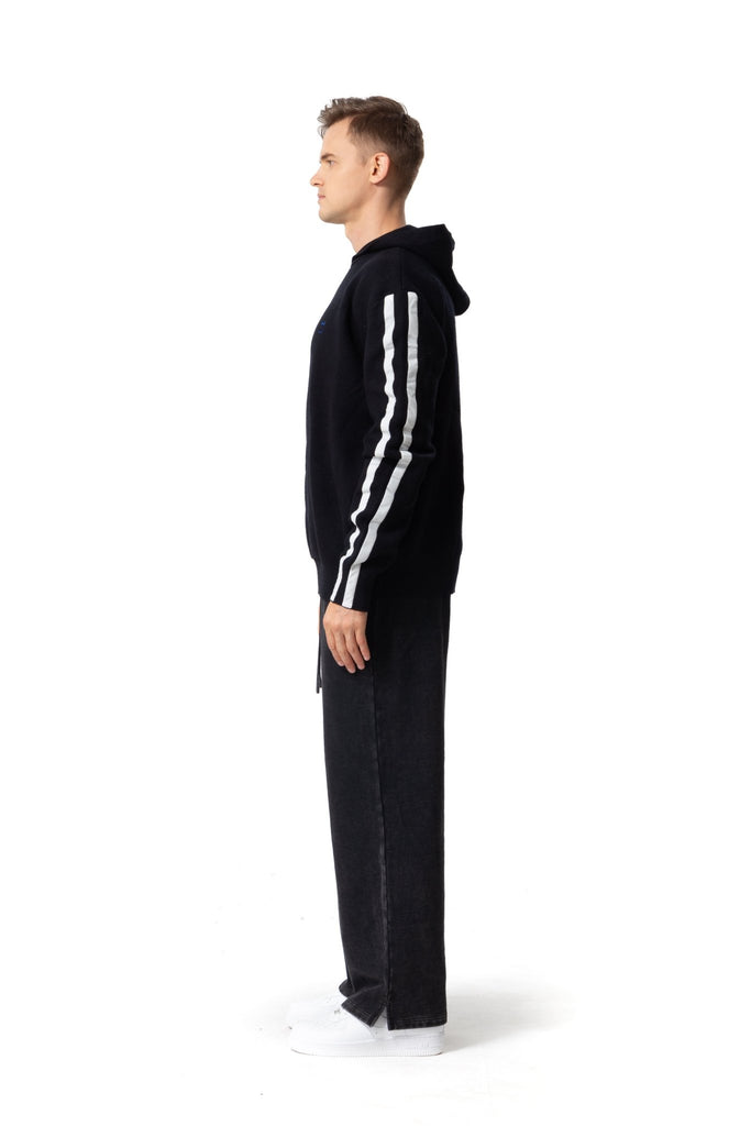 Wool Side Stripe Hoodie - Mazrood