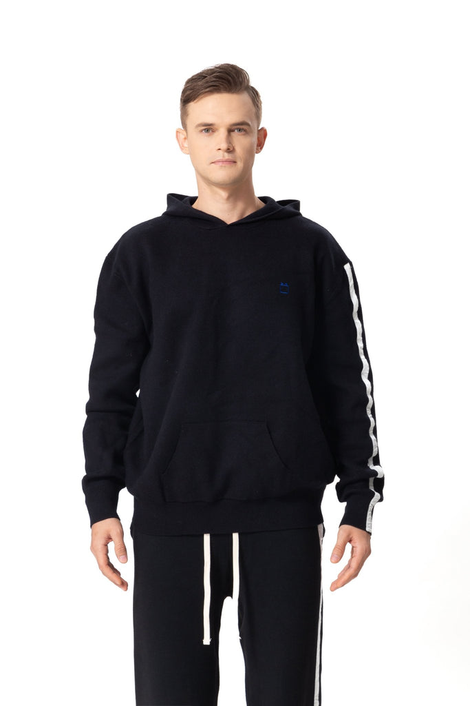 Wool Side Stripe Hoodie - Mazrood